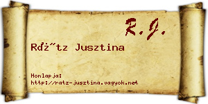 Rátz Jusztina névjegykártya