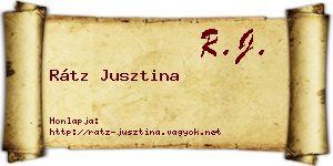 Rátz Jusztina névjegykártya