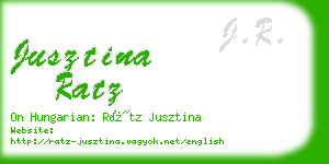 jusztina ratz business card